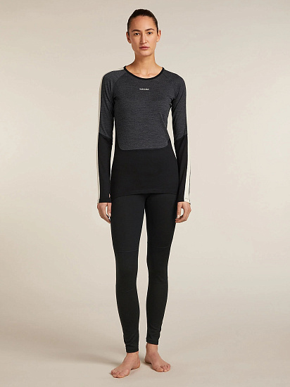 Лонгслив женский Icebreaker 200 Oasis+ Black/Jet Hthr/Undyed/Cb - Фото 3 большая
