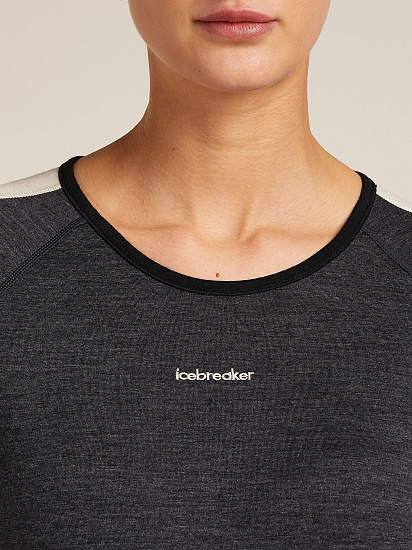 Лонгслив женский Icebreaker 200 Oasis+ Black/Jet Hthr/Undyed/Cb - Фото 5 большая