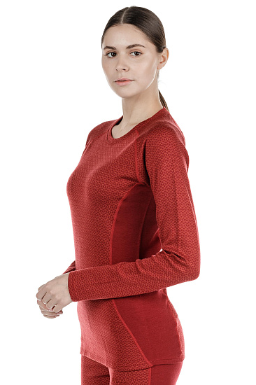 Футболка женская Bergans Snoull Bordeaux/Lounge - Фото 3 большая