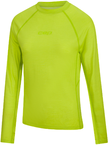 Лонгслив женский CEP C845MW Core Run Merino Base Layer Lime - Фото 2 большая