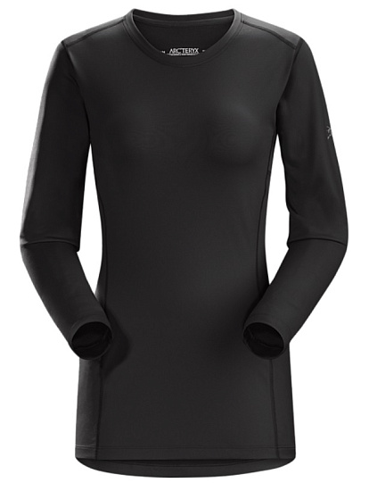 Футболка женская Arcteryx Phase AR Crew LS Black - Фото 1 большая