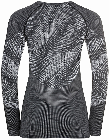 Лонгслив женский Odlo Blackcomb EcoTop Crew Neck Ls Black/Space Dye - Фото 2 большая