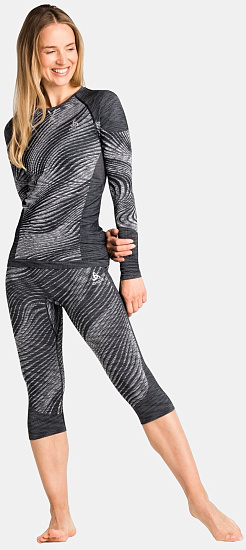 Лонгслив женский Odlo Blackcomb EcoTop Crew Neck Ls Black/Space Dye - Фото 5 большая