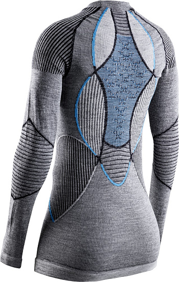 Лонгслив женский X-Bionic Apani 4.0 Merino Black/Grey/Turquoise - Фото 2 большая