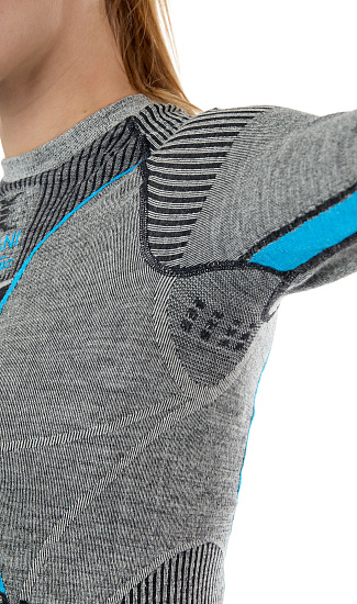Лонгслив женский X-Bionic Apani 4.0 Merino Black/Grey/Turquoise - Фото 9 большая