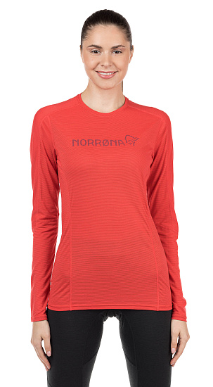 Футболка женская Norrona Equaliser Merino round Neck Crisp Ruby - Фото 3 большая