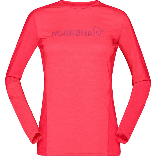 Футболка женская Norrona Equaliser Merino round Neck Crisp Ruby - Фото 1 большая