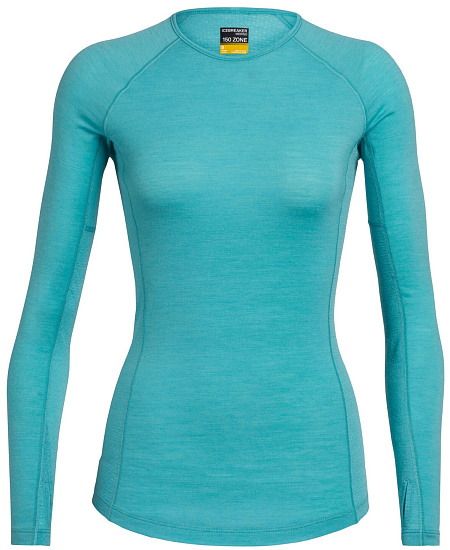Футболка женская Icebreaker 150 Zone LS Crewe Lagoon - Фото 1 большая