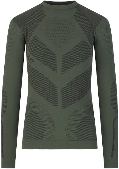 Футболка женская UYN Ambityon Defender Uw Lg_Sl.Round Neck Tactical Green/Anthracite - Фото 1 большая