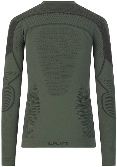 Футболка женская UYN Ambityon Defender Uw Lg_Sl.Round Neck Tactical Green/Anthracite - Фото 2 большая