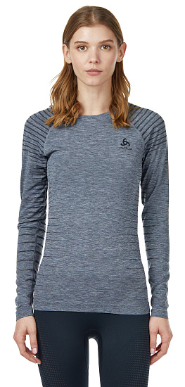 Футболка женская Odlo Performance Light LS Серый Меланж - Фото 3 большая