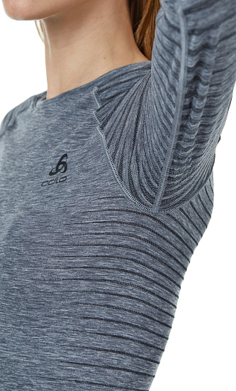 Футболка женская Odlo Performance Light LS Серый Меланж - Фото 7 большая