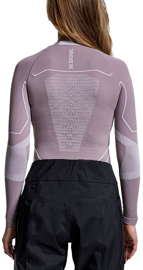 Лонгслив женский X-Bionic Energy Accumulator Light Pearl Grey/White - Фото 6 большая