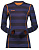 Футболка женская Bergans Akeleie NightBlue Striped/Pumpkin - Фото 1 малая