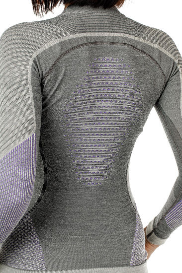 Лонгслив женский UYN Fusyon Uw Lg_Sl Anthracite/Purple/Pink - Фото 7 большая