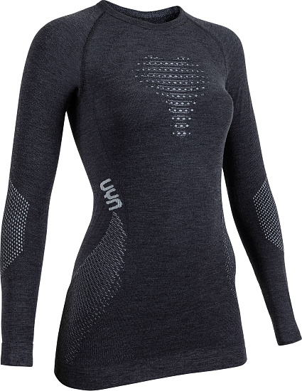 Лонгслив женский UYN Fusyon Cashmere Uw Lg_Sl Grey Stone/Pearl - Фото 3 большая