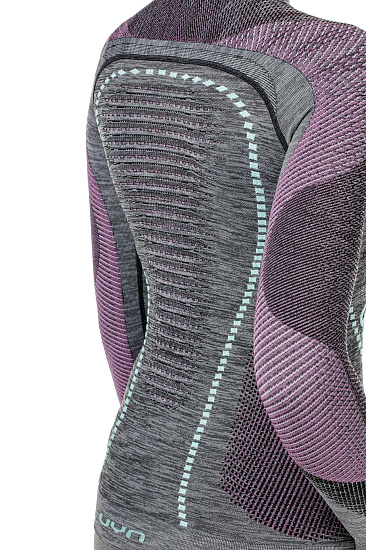 Лонгслив женский UYN Ambityon Uw Lg_Sl Turtleneck Black Melange/Pink/Aqua - Фото 5 большая