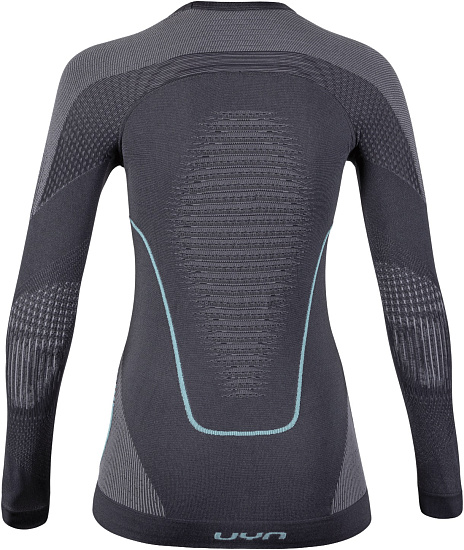 Лонгслив женский UYN Evolutyon Uw Charcoal/Anthracite/Aqua - Фото 2 большая