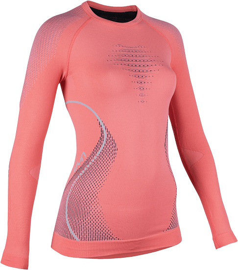 Лонгслив женский UYN Evolutyon Uw Lg_Sl Coral/Anthracite/Aqua - Фото 3 большая
