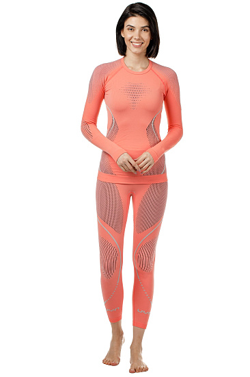 Лонгслив женский UYN Evolutyon Uw Lg_Sl Coral/Anthracite/Aqua - Фото 8 большая