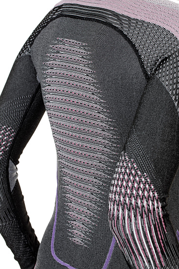 Лонгслив женский UYN Evolutyon Uw Lg_Sl Melange Anthracite Melange/Raspberry/Purple - Фото 7 большая