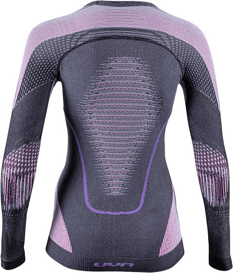 Лонгслив женский UYN Evolutyon Uw Lg_Sl Melange Anthracite Melange/Raspberry/Purple - Фото 2 большая