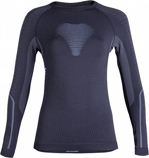 Футболка женская UYN Visyon Uw Lg_Sl Charcoal/Light Blue/White - Фото 1 большая