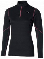 Лонгслив женский Mizuno Merino Wool H/Z Black/Violet Quartz
