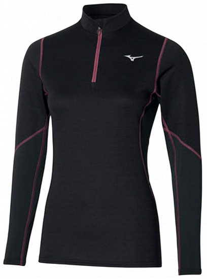 Лонгслив женский Mizuno Merino Wool H/Z Black/Violet Quartz - Фото 1 большая
