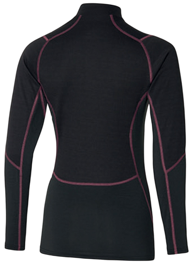 Лонгслив женский Mizuno Merino Wool H/Z Black/Violet Quartz - Фото 2 большая