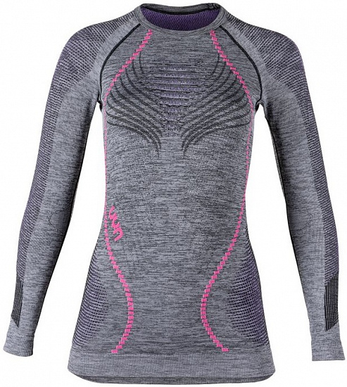 Лонгслив женский UYN Ambityon Uw Lg_Sl Black Melange/Purple/Raspberry - Фото 1 большая