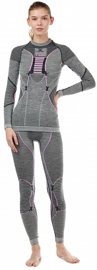 Лонгслив женский X-Bionic Apani 4.0 Merino Round Neck Lg Sl Black/Grey/Magnolia - Фото 4 большая
