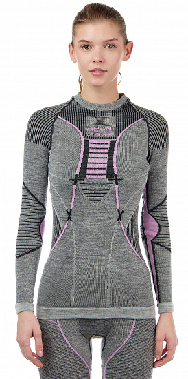 Лонгслив женский X-Bionic Apani 4.0 Merino Round Neck Lg Sl Black/Grey/Magnolia - Фото 5 большая