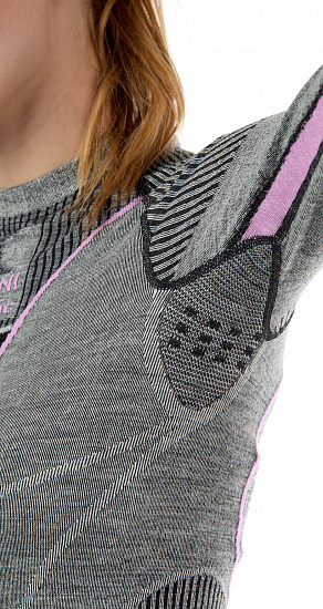 Лонгслив женский X-Bionic Apani 4.0 Merino Round Neck Lg Sl Black/Grey/Magnolia - Фото 10 большая