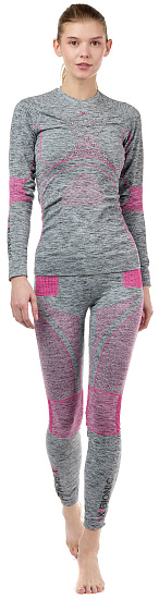 Лонгслив женский X-Bionic Energy Accumulator 4.0 Melange Round Neck Grey Melange/Pink - Фото 5 большая