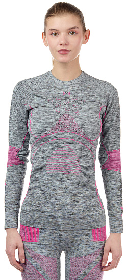 Лонгслив женский X-Bionic Energy Accumulator 4.0 Melange Round Neck Grey Melange/Pink - Фото 6 большая