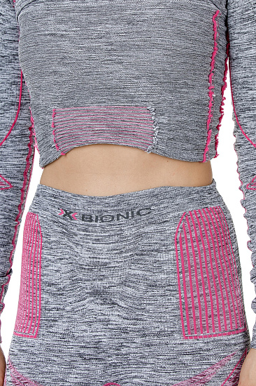 Футболка женская X-Bionic Accumulator Evo Melange Light Grey Melange/Raspberry - Фото 3 большая