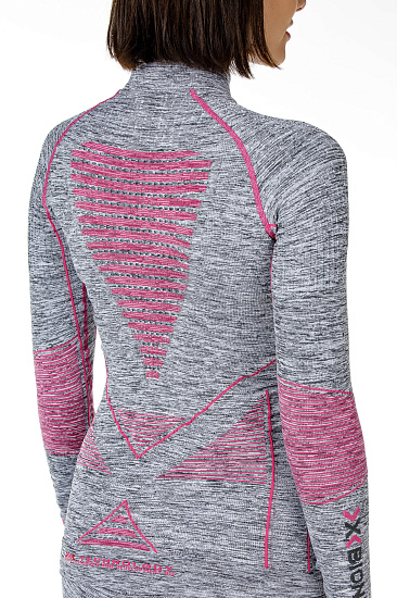 Футболка женская X-Bionic Accumulator Evo Melange Light Grey Melange/Raspberry - Фото 6 большая