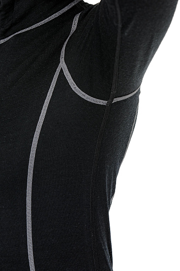 Футболка женская Bergans Akeleie Half Zip Black - Фото 4 большая