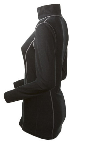 Футболка женская Bergans Akeleie Half Zip Black - Фото 2 большая