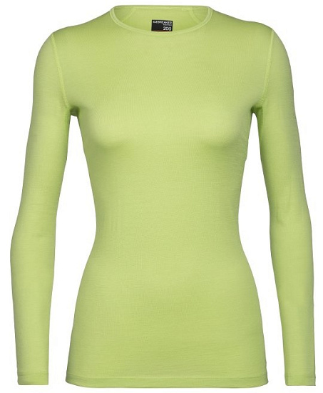 Футболка женская Icebreaker 200 Oasis LS Crewe Aloe - Фото 1 большая