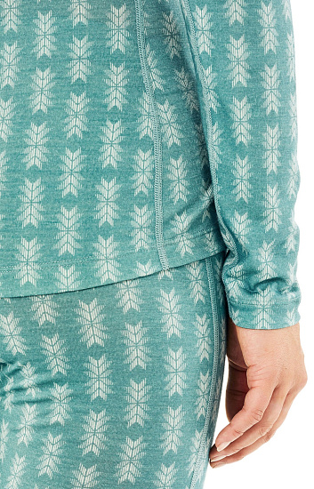 Футболка женская Icebreaker 200 Oasis LS Crewe SnwHrtg Hydro/Frost - Фото 6 большая