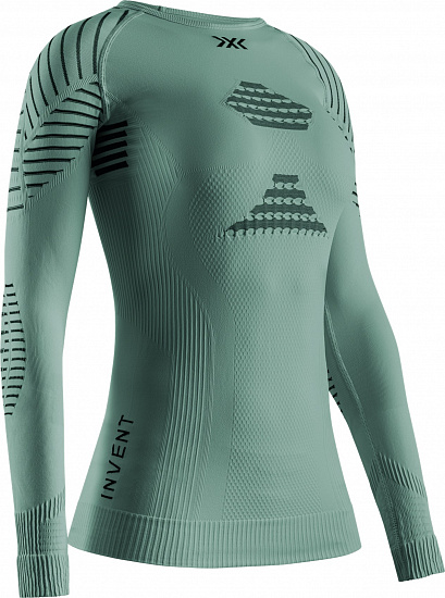 Лонгслив женский X-Bionic Invent 4.0 Sage Green/Optical White - Фото 1 большая