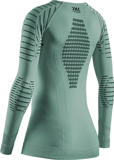 Лонгслив женский X-Bionic Invent 4.0 Sage Green/Optical White - Фото 3 большая