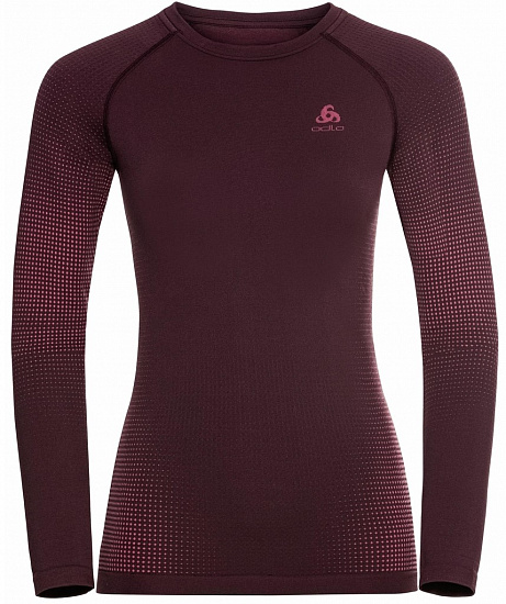 Футболка женская Odlo Performance Warm Eco Winetasting/Deep Claret - Фото 1 большая