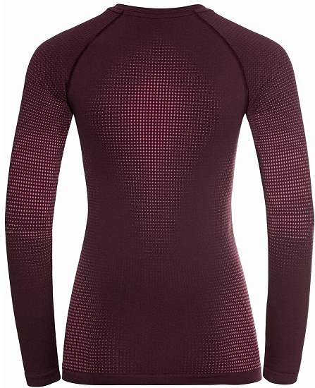 Футболка женская Odlo Performance Warm Eco Winetasting/Deep Claret - Фото 2 большая