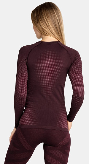 Футболка женская Odlo Performance Warm Eco Winetasting/Deep Claret - Фото 4 большая