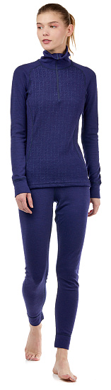 Пулон женский Devold Duo Active Zip Neck Evening - Фото 2 большая