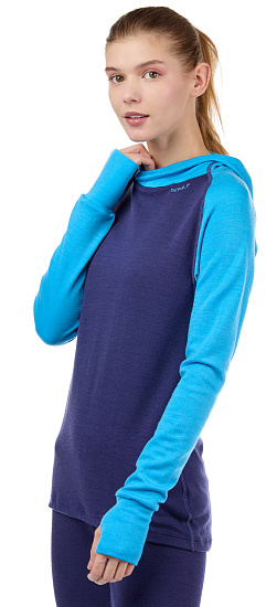 Пулон женский Devold Expedition Hoodie Malibu/Evening - Фото 2 большая