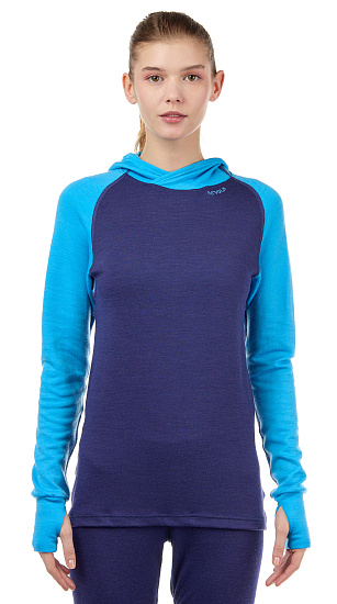 Пулон женский Devold Expedition Hoodie Malibu/Evening - Фото 3 большая